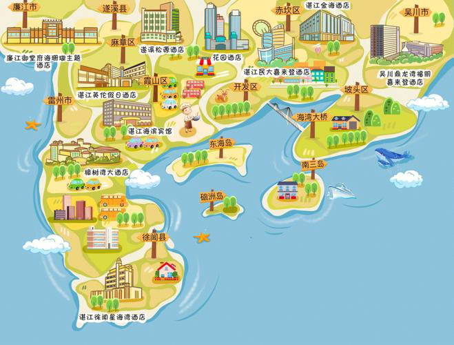 卢市镇手绘地图旅游的艺术指南